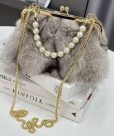 Fluffy Fuzzy Boutique Fur Linked Bag Messenger Chain